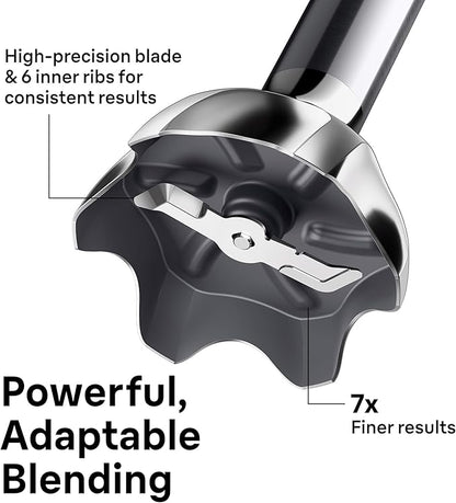 Braun MQ50202M MultiQuick Vario 5 Handheld Blender – 21-Speed Stick with Turbo Boost, Stainless Steel Blades, EasyClick System, 500W, Chopper, Whisk, Masher – Immersion Blender for Smoothies