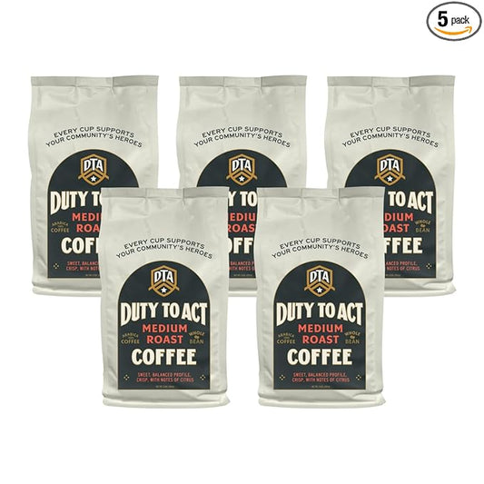 Duty to Act Medium Roast Whole Bean Coffee, 2 lbs (Pack of 5)