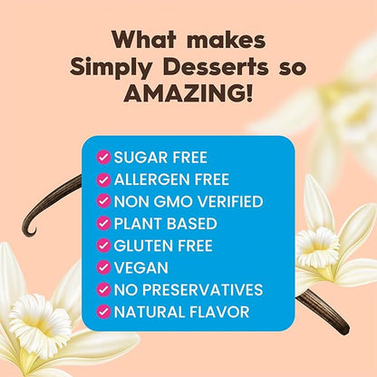 Simply Desserts Vanilla Instant Pudding, Sugar-Free, 6-Pack – Healthy Dessert, Keto Snacks, Vegan & Diabetic-Friendly, Kosher, 1.7 Oz Ea