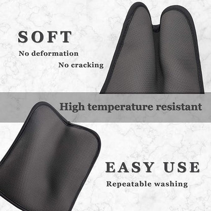 Cotton and Neoprene Oven Pads Pot Holders with Pocket 8"x8.5" Dual-Function Hot Pad Set for Finger Hand Wrist Protection Heat Resistant to 428°F Black