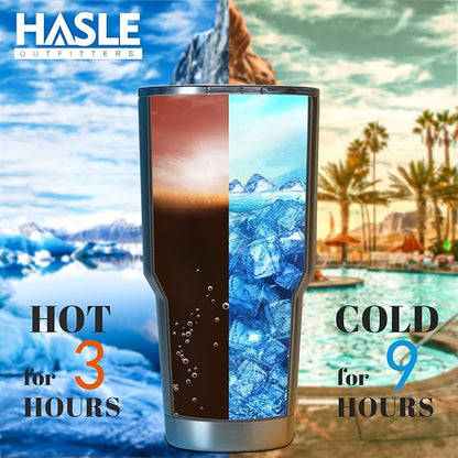 HASLE OUTFITTERS 30oz Stainless Steel Tumbler, Double Wall Vacuum Insulated Travel Mug Tumbler, Durable Insulated Coffee Mug, Gift Box Set (Grey, 4)
