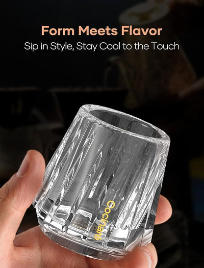 Cocinare Espresso Cups Set of 2, Crystal Clear Espresso Shot Glasses, Ideal Small Demitasse Cups for Pour Over Coffee Maker and Cortado, Essential Coffee Bar Accessories, Gift for Lovers, 1.5 OZ