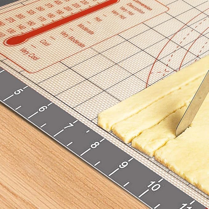 Pastry Baking Mat 28x20 Inch - Larger Silicone Baking Pastry Mat for Rolling Dough,Non Silp Silicon Dough Sheet Mat with Measurement,Perfect for Making Pie,Pizza