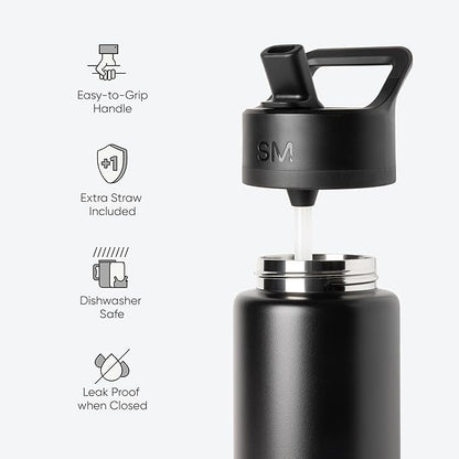 Simple Modern Water Bottle with Straw Lid | Vacuum Insulated Stainless Steel Metal Thermos | Reusable Leak Proof BPA-Free Flask for Sports Gym | Summit Collection | 30oz, Malibu