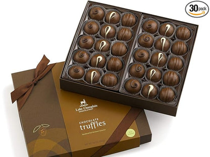 Lake Champlain Assorted Gourmet Milk Chocolate Truffles Gift Box, 30 pieces, 1.5 Pounds