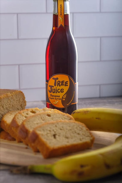 Tree Juice Banana Maple Syrup | All Natural, Non GMO, Vegan, Gluten Free, Vegetarian, Paleo | 12 Ounce Bottle