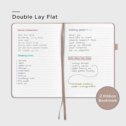 &And Per Se Lined Journal Notebook (5 Packs), 160 Pages, A5 5.7 x 8 inches College Ruled Thick Paper Notebook Journals for Writing, Hardcover Notebooks for Women Men Office School (Apricot)