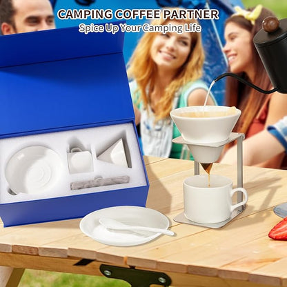 Pour over Dripper Stand,Portable &Foldable Espresso Machine Stand,Office coffee stand with base,Suitable for office,home,camping