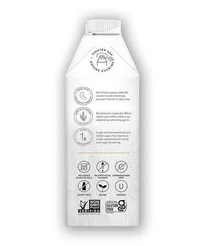 Elmhurst 1925 Caramel Brulee Cashew Creamer - Dairy-Free, Vegan, Kosher, Low Sugar, Shelf Stable Creamer Made with Cashew & Oat Milk for Healthier Coffee, Latte and Smoothies - 25.4 Ounce (Pack of 6)