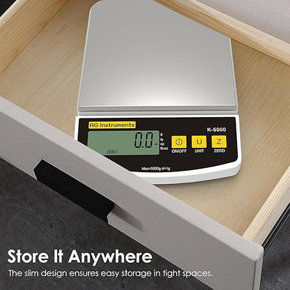 11lb/1g Digital Food Kitchen Scale, Multi-Functional Grams Ounces for Cooking Baking Diet Meal Prep Weight Loss, 4 Units, Stainless Steel Zero Tare Function