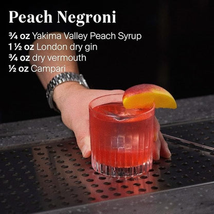 Liber & Co. Peach Syrup - Craft Cocktail Mixer with 60% Peach Juice from Yakima Valley Peaches - Essential for Bellinis, Whiskey Smashes & Bourbon Cocktails - Makes 50 Drinks (25.4 oz)