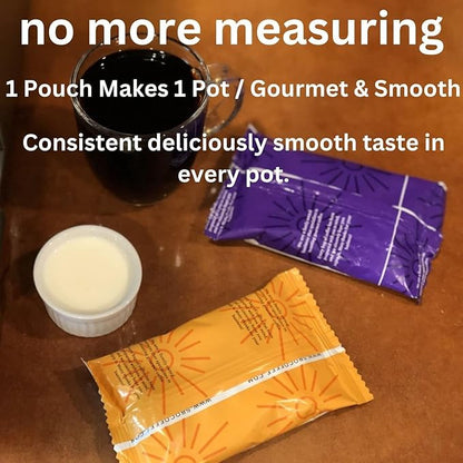 Sarasota Coffee Ground Packets | Gourmet Decaf Medium-Dark Roast Ground Coffee Packs | Decaf | Low Acid Mold Free Individual Single Pot Pouches for 12 Cup Coffee Maker | 2 Ounce Bags, 12 Count
