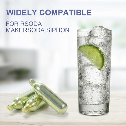 CO2 8g Soda Cartridges for Soda Maker Food Grade Seltzer Water Cartridges Non-Threaded Soda Chargers Compatible With Soda Siphons(10 Pcs)