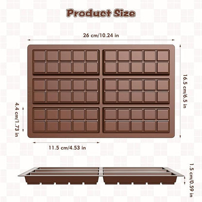 Chocolate Bar Mold, Silicone Dubai Chocolate Bar Mold, Non-Stick Chocolate Bar Molds, Deep Chocolate Bar Mold for Dubai Chocolate Bar Pistachio, Candy, Milk Chocolate Bar