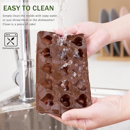 JOERSH 5PCS Silicone Chocolate Molds for Candy, Fat Bombs Snacks & Truffles, 9 Shapes 93 Cavities Candle Soap Wax Melts Mold (Square, Round, Heart, Star, Flower Shapes)