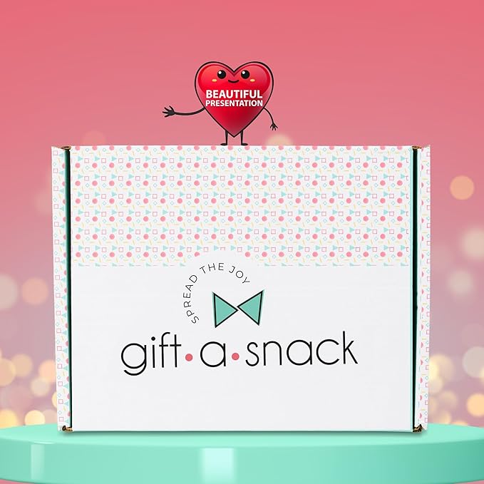 Gift A Snack - Thanksgiving, Holiday, Christmas Stocking Stuffer Snack Box Variety Pack Care Package + Greeting Card (60 Count) Birthday Sweet Treats Gift Basket, Candies Chips Crackers Bars