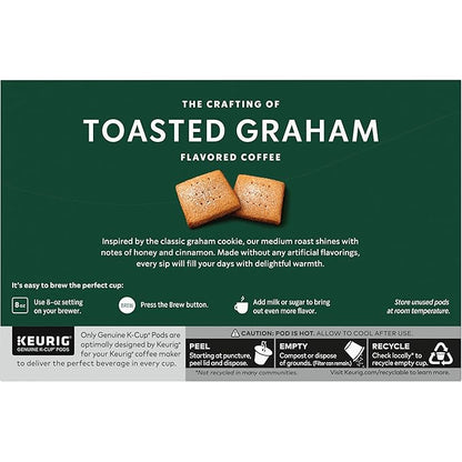 Starbucks K-Cup Coffee Pods, Toasted Graham Flavored Coffee, Naturally Flavored, 100% Arabica, 6 boxes (60 pods total)