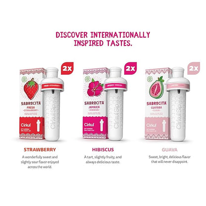 Cirkul Sabrocita Flavor Cartridge Variety Pack, 6-Pack (2 Strawberry, 2 Guava, 2 Hibiscus), No Sugar, Zero Calorie Drink Mix
