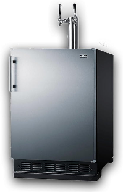 Summit 24" Cold Brew Kegerator, Dual Tap Kit, Stainless Steel- SBC7BRSCF2