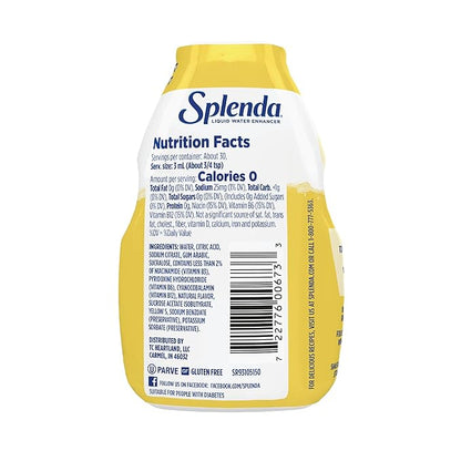 SPLENDA Liquid Water Enhancer Drops, Sugar Free, Zero Calorie, Natural Flavor, Concentrated Drink Mix, 3.11 Fl Oz Each Bottle (Lemonade, 1 Pack)