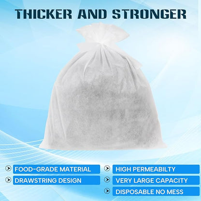 100 Piese Cold Brew Coffee Filters with Drawstring, 20" X 20" Commercial Cold Brew Bags for Commercial Model Cold Brew Coffee Makers and 5 Gallon Commercial Systems, Brew Up To 5 LBS Coffee
