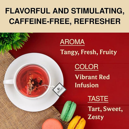 BREWIX, Hibiscus Orange Tea Bags (25 Plant Based Tea Bags) Caffeine-Free, Made with Real - Hibiscus Flowers, Rosehip, Orange Peel, Raspberry Leaf | Contains Antioxidants & Support Overall Health