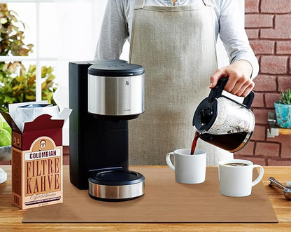 Coffee Mat Coffee Bar Mat - Absorbent Rubber Backed Coffee Pot Cup Holder Quick Drying Mats Fit Under Coffee Maker Espresso Machine Coffee Bar Accessories Kitchen Counter Dish Drying Mat 23"x15", Wood