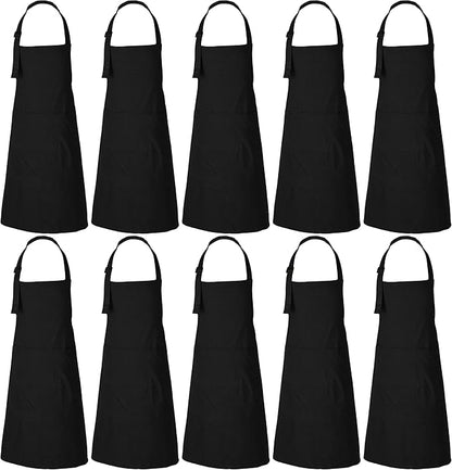 RAJRANG 100% Cotton Cooking Apron with 3 Pockets Kitchen Chef BBQ Adjustable Bib Aprons for Women Men