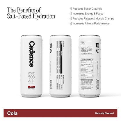 Cadence Electrolyte Drink - Crisp Cola Flavor, 355ml x 12 | Science-Backed Hydration | Zero Sugar, Zero Caffeine | Vegan, Keto & Paleo Friendly | Sodium, Potassium & Magnesium for Performance & Recovery