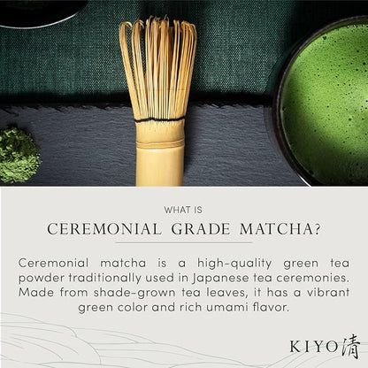 Kiyo Matcha Signature Grade Shuga Ceremonial Uji Matcha - Pure Japanese First Harvest Ceremonial Grade Matcha Green Tea Powder from Uji, Japan (40g/1.4oz)