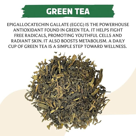 BREWIX, Green Tea Loose Leaf (50+ Cups, 3.53oz/100g) Gluten Free I High Elevation Grown Green Tea Leaves | Pure Single Origin Sourced Direct from India