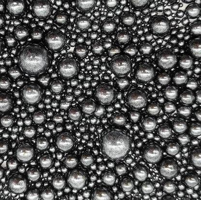 Edible Black Sugar Pearls Sprinkles Candy Mix Size Pearls Cake Decorations Cupcake Toppers Cookie Decorating Perfect for Wedding Party Valentine Halloween Christmas Supplies 4.58OZ