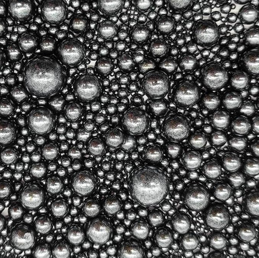 Edible Black Sugar Pearls Sprinkles Candy Mix Size Pearls Cake Decorations Cupcake Toppers Cookie Decorating Perfect for Wedding Party Valentine Halloween Christmas Supplies 4.58OZ