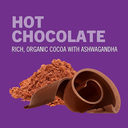 OM MUSHROOM SUPERFOOD Hot Chocolate Blend Mushroom Powder, Single Serve, 10 Count, Dutch Cocoa, 2g of Sugar, 25 Calories, Lion's Mane, Reishi, Chaga, Turkey Tail, Focus and Stress Support