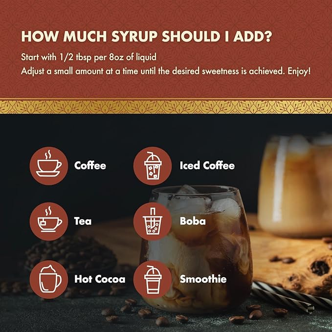 ChocZero Sugar Free Coffee Syrup, Cinnamon Dolce Flavor, Simple Syrup Drink Mix, Brown Sugar Latte, Protein Shakes & Baking, Gluten Free, All Natural, 25.4 Ounces (Pack of 1)