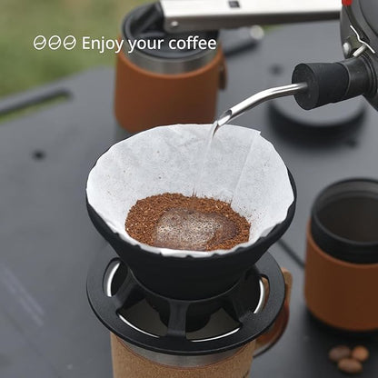 Collapsible Pour Over Coffee Dripper, Silicone Reusable Pour Over Coffee Maker for Camping, Travel, Home&Office, Single Clever Coffee Dripper With 100 V60 Filter Paper #01(1-2 Cup)