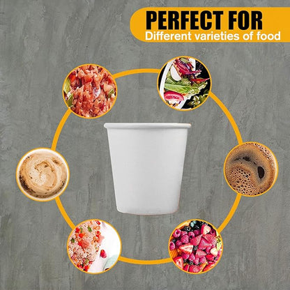Smygoods White Disposable Paper Coffee Cups with Lids (4 OZ, 25 Count) For Hot Beverages, Tea, Espresso, Cocoa - To Go Drink Containers, Café & Office