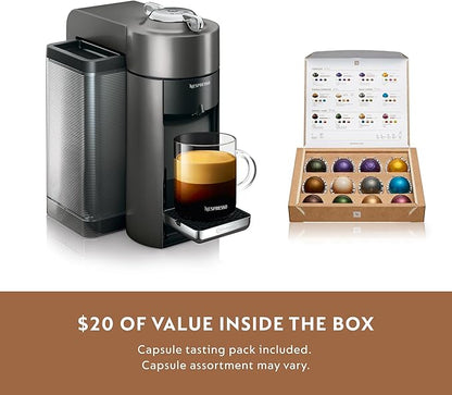 Nespresso Vertuo Coffee and Espresso Machine by De'Longhi with Milk Frother, 1000 Milliliters, Graphite Metal