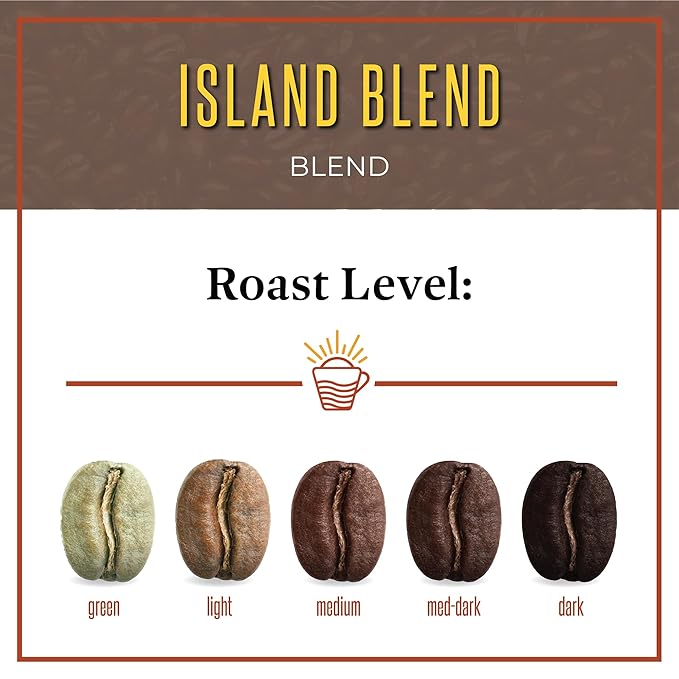 San Diego Coffee Island Blend, Medium Roast, Whole Bean Coffee, 16-Ounce Bags (Pack of 2) Café en grano tostado