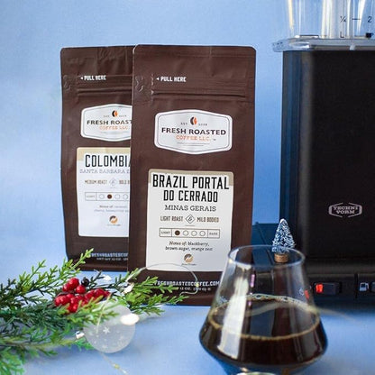 Fresh Roasted Coffee, Brazil Minas Gerais, 2 lb (32 oz), Light Roast, Kosher, Ground