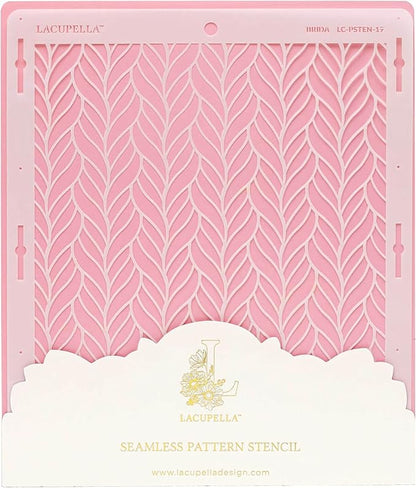 Cake Baking Stencil - Seamless Delicate Pattern for Decorating Tall Double Barrel Cake to Use with Buttercream, Royal Icing, Ganache, Paint, Airbrush (BRIDA)