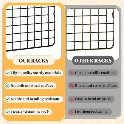 Cooling Racks for Cooking and Baking - 2 PCS 10" x 15" Grid Wire Baking Rack for Oven Cooking, Baking, Grilling, Roasting -Dishwasher Safe Bacon Rack- Fits Jelly Roll Cookie Sheet Pan