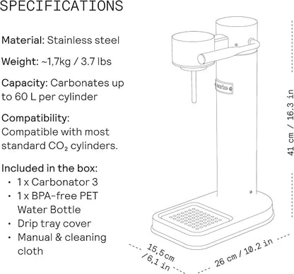 aarke - Carbonator III Premium Carbonator/Sparkling & Seltzer Water Maker with PET Bottle (Copper)