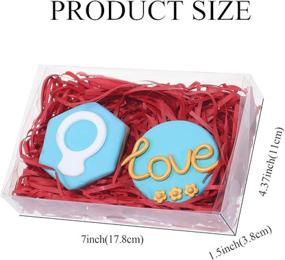 24PCS Clear Cookie Boxes with Window 7 x 4 3/8 x 1 1/2 Inch for Chocolate Truffle, Oreo, Pastry, Donut, Brownie, Soap and Bakery Treat Boxes for Party Favors Wedding Christmas Valentine's