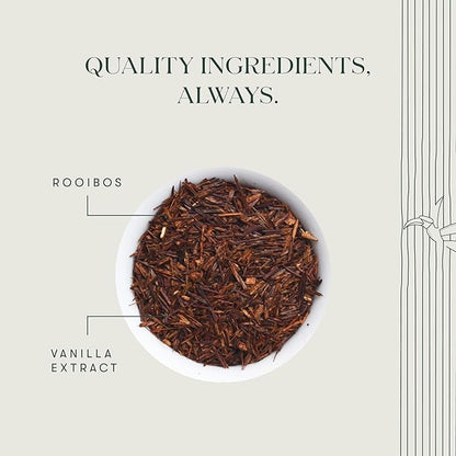 Luxmi Estates Rooibos Vanilla Organic Rooibos Tea (50 Tea Bags) Caffeine Free Tea Bags For Relaxing, Calming, and Stress Relief, With Certified Organic Herbal Tea