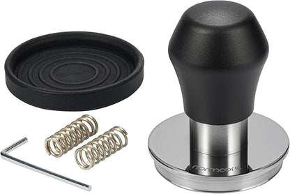 Normcore 53.3mm Espresso Tamper V4.1 Mini, Spring-Loaded Coffee with Click Feedback, Self-Leveling Stainless Steel Flat Baffle, Compatible with Breville Sage 54mm Portafilters, Black