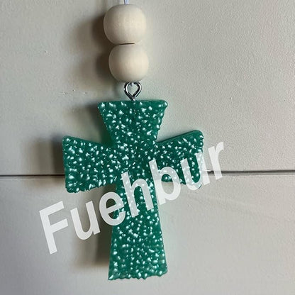【300+ Design Optional】 Fuehbur Cross Pendant Freshie Mold, Silicone Epoxy Resin Molds for Car Freshies, Aroma Beads, Soap Candle Pendant Mould-Oven Safe