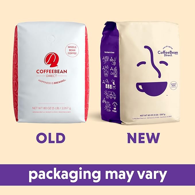 Coffee Bean Direct Breakfast Blend, Ground Coffee, Mild and Mellow, Mixed Roast Level, 5 Pound Bag (Pack of 1)