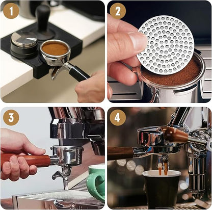 58.35mm Espresso Puck Screen, Stainless Steel Reusable Espresso Filters, 150μm, Bottomless Portafilter Filter Accessories for Espresso Portafilter Filter Basket