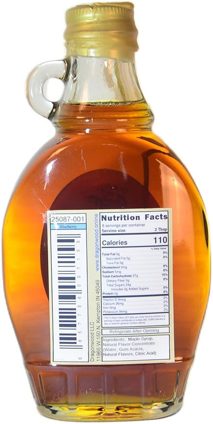 Dragonwood Flavored Maple Syrup (8 Fluid Ounces, Blueberry)